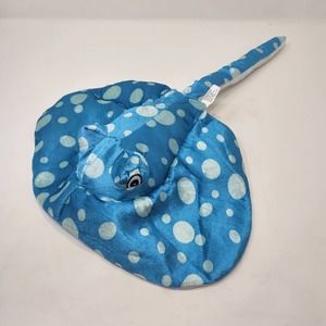 Blue Polka Dot Stingray Plush 20" Stuffed Animal Seal Creature National Prize